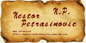 Nestor Petrašinović vizit kartica